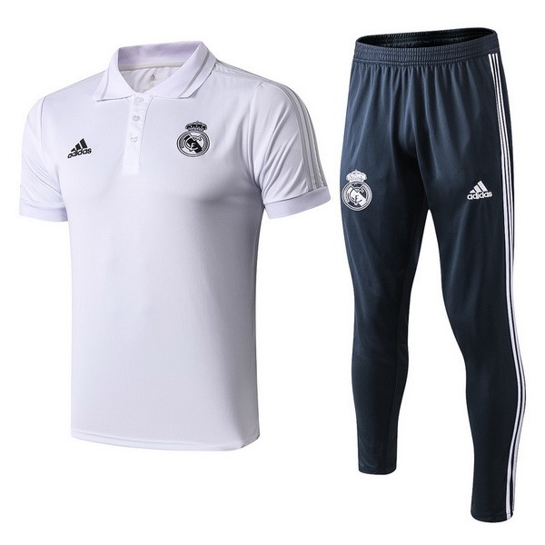 Polo Conjunto Completo Real Madrid 2018-2019 Blanco Azul